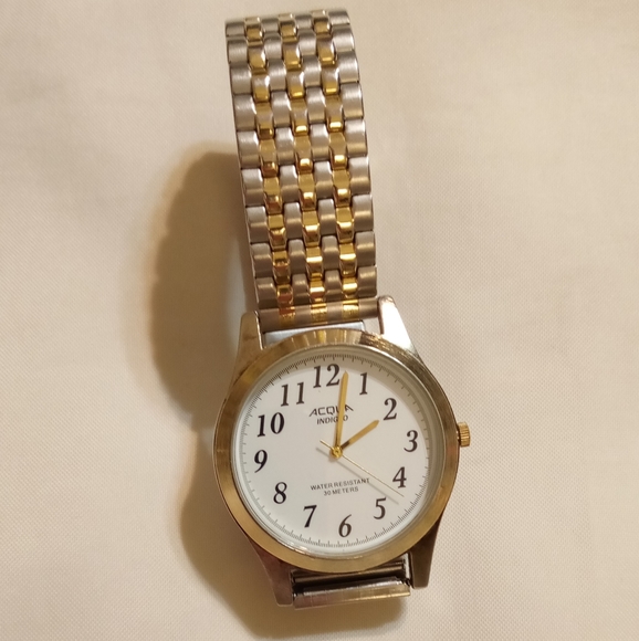 Acqua Indiglo Men's Steel Gold Tone Watch - Picture 9 of 10